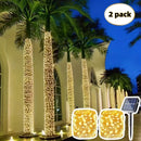 2 piezas de luces solares LED en cadena, 50/100/200/300 LED, 8 modos de iluminación, ideal para jardín, patio y celebraciones al aire libre, con control de sensor de luz, luces de jardín, luces en cadena