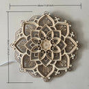 1 pieza de Luz Nocturna Mandala Intrincada - LED Iluminado, Diseño de Loto de Madera Multicapa - Ambiente Sereno para Yoga, Salas de Estar y Dormitorios.