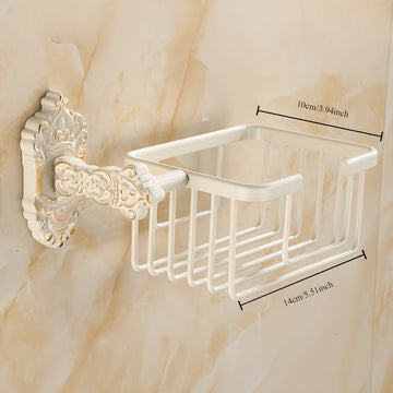 1pc Soporte de papel higiénico de estilo antiguo europeo, soporte de toalla de papel de montaje en pared con instalación sin taladro, estantería multifuncional para el hogar y el hotel