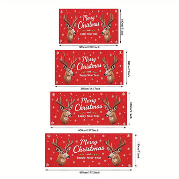 2D Banner de Puerta, 1 Pieza, Banner de Puerta de Renos de Alce Navideño Festivo - Poliéster Duradero, No Necesita Electricidad, Perfecto para Decoraciones de Vacaciones y Temporales, Ideal para Regreso a la Escuela, Hawaiano, Fiestas de Halloween y Deco