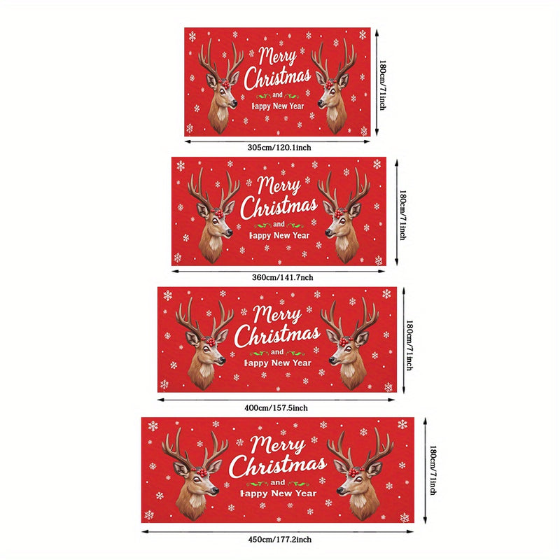 2D Banner de Puerta, 1 Pieza, Banner de Puerta de Renos de Alce Navideño Festivo - Poliéster Duradero, No Necesita Electricidad, Perfecto para Decoraciones de Vacaciones y Temporales, Ideal para Regreso a la Escuela, Hawaiano, Fiestas de Halloween y Deco