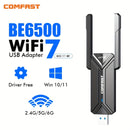 Adaptador WiFi 7 USB Comfast para Windows 10/11/Pro/Max, lector de tarjeta de red Ethernet, USB-A a Wi-Fi Dongle, Plug and Play, con control de aplicación, Voltaje ≤36V, Accesorio de Internet inalámbrico, Wi-Fi Dongle | Diseño negro elegante | Diseño dur