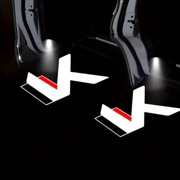 2 luces LED de bienvenida para auto con diseño de logo KIA, brillantes, funcionan con baterías, fácil instalación al abrir la puerta, ideales para vehículos, deportes, compatibles con Kia K2, K3, K4, K5, K7, K8, K9 - No incluyen baterías, accesorios para