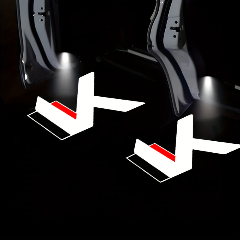 2 luces LED de bienvenida para auto con diseño de logo KIA, brillantes, funcionan con baterías, fácil instalación al abrir la puerta, ideales para vehículos, deportes, compatibles con Kia K2, K3, K4, K5, K7, K8, K9 - No incluyen baterías, accesorios para