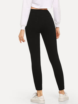 Pantalones de tobillo altamente elasticos para mujer, estilo pitillo, primavera-verano