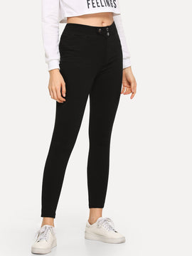 Pantalones de tobillo altamente elasticos para mujer, estilo pitillo, primavera-verano