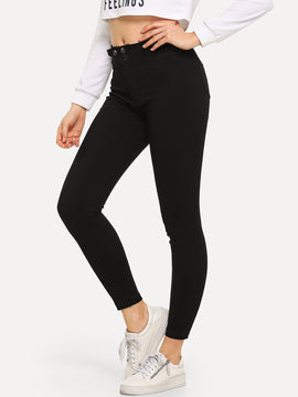 Pantalones de tobillo altamente elasticos para mujer, estilo pitillo, primavera-verano