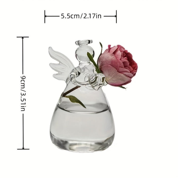 2/3/4 piezas, juego de jarrones de vidrio con diseño de ángel, contenedor de plantas de flores transparentes, jarrón colgante, decoración de hogar para bodas, jardín, adorno colgante de flores, poesía.