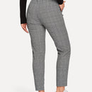 Mulvari Pantalones de cuadros de cintura con cordon