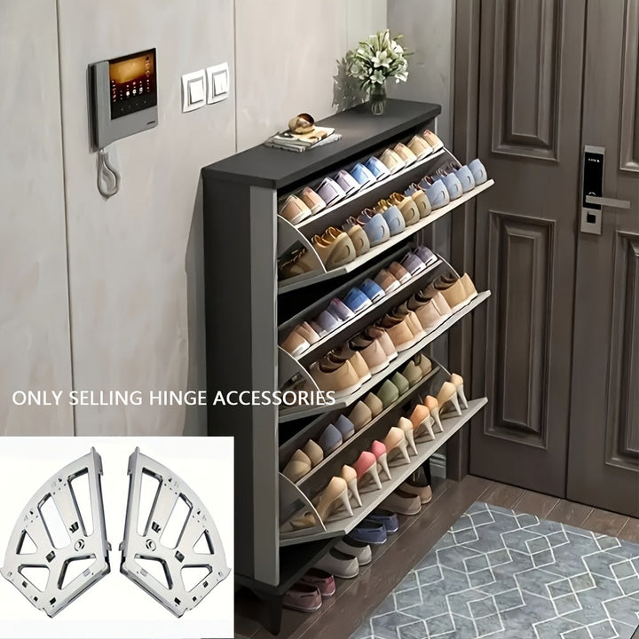 2 piezas de armario de zapatos blanco de 3 niveles con marco de hierro grueso, estantes plegables ocultos para almacenamiento organizado de zapatos, diseño independiente, capacidad de almacenamiento cerrado <3,2 pies cúbicos, organizador de almacenamient