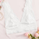 Bralette De Encaje Floral Con Borde Festoneado
