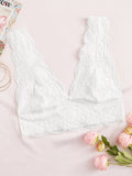 Bralette De Encaje Floral Con Borde Festoneado