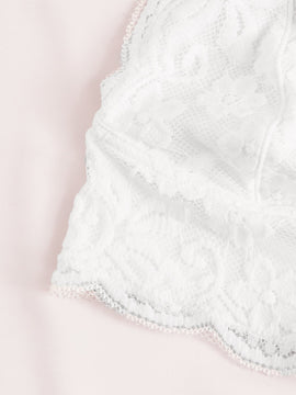 Bralette De Encaje Floral Con Borde Festoneado