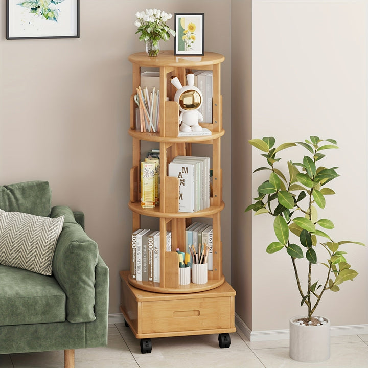 1pc Estantería Giratoria 360° de Pie, Estante Multifuncional para Sala, Oficina y Más