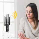 1 pieza de acelerador de red, repetidor con cuatro antenas, red mejorada de canal único 2.4G, conexión conveniente, conexión inalámbrica, 300 Mbps, adecuado para hogares y áreas de oficina, disponible en negro y blanco.