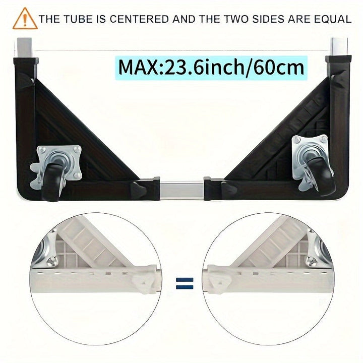 2 piezas/1 pieza Mover de electrodomésticos de acero inoxidable con 4 ruedas bloqueables - base extensible y ajustable para el transporte fácil de aparatos grandes como refrigeradores/lavadoras