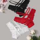 Conjunto De 3 Braguitas De Encaje Floral Con Recorte, Lenceria