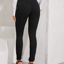 Essnce Pantalon cenido de cintura alta en unicolor para mujer, para primavera y verano
