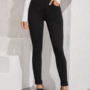 Essnce Pantalon cenido de cintura alta en unicolor para mujer, para primavera y verano