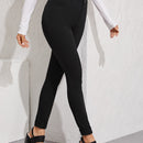 Essnce Pantalon cenido de cintura alta en unicolor para mujer, para primavera y verano