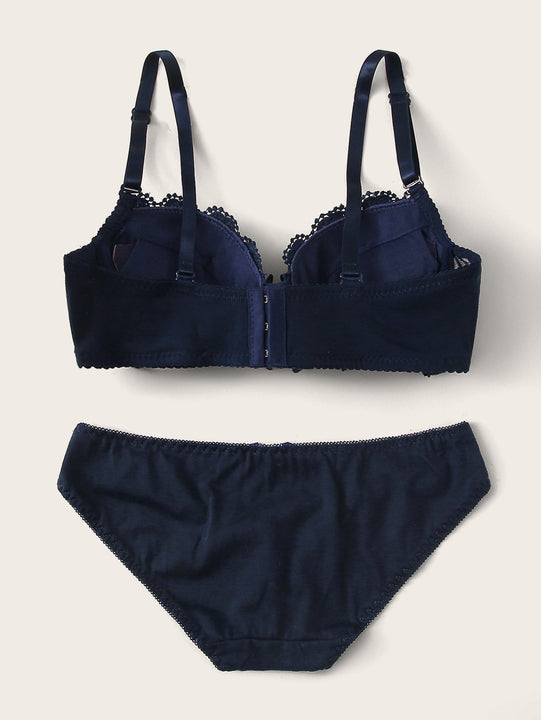 Set de lenceria con aro ribete de croche