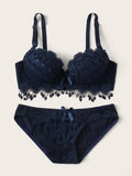 Set de lenceria con aro ribete de croche