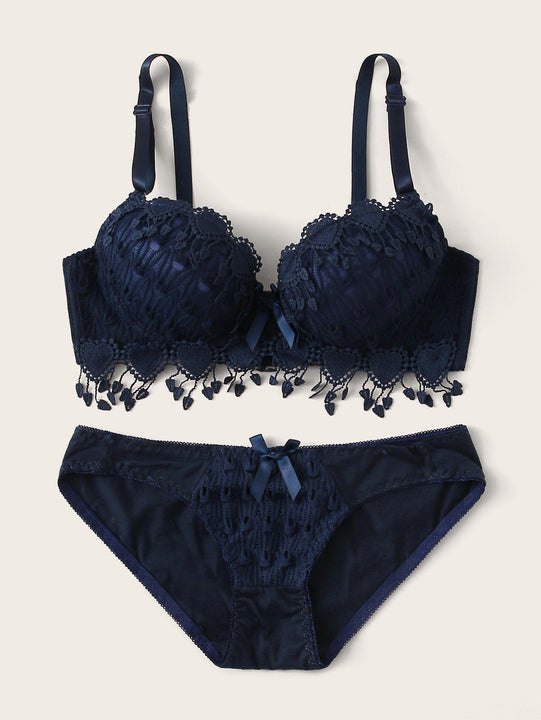 Set de lenceria con aro ribete de croche