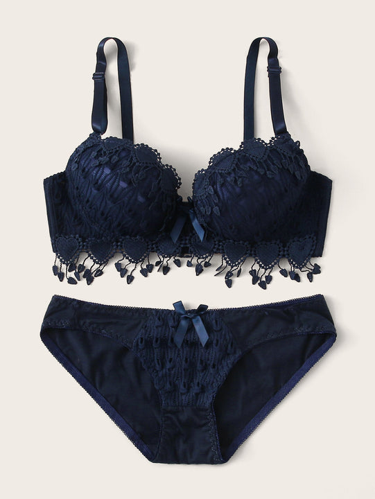 Set de lenceria con aro ribete de croche