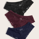 Set de bragas con encaje floral 3 paquetes