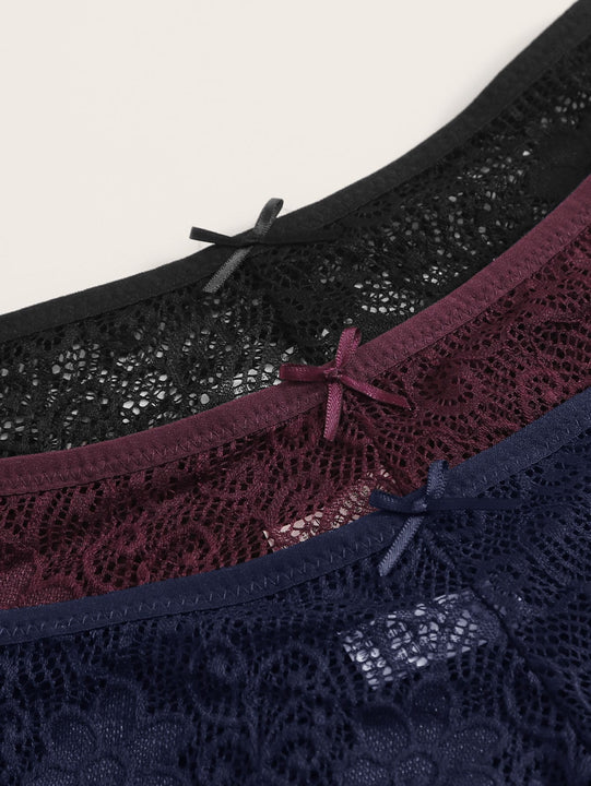 Set de bragas con encaje floral 3 paquetes