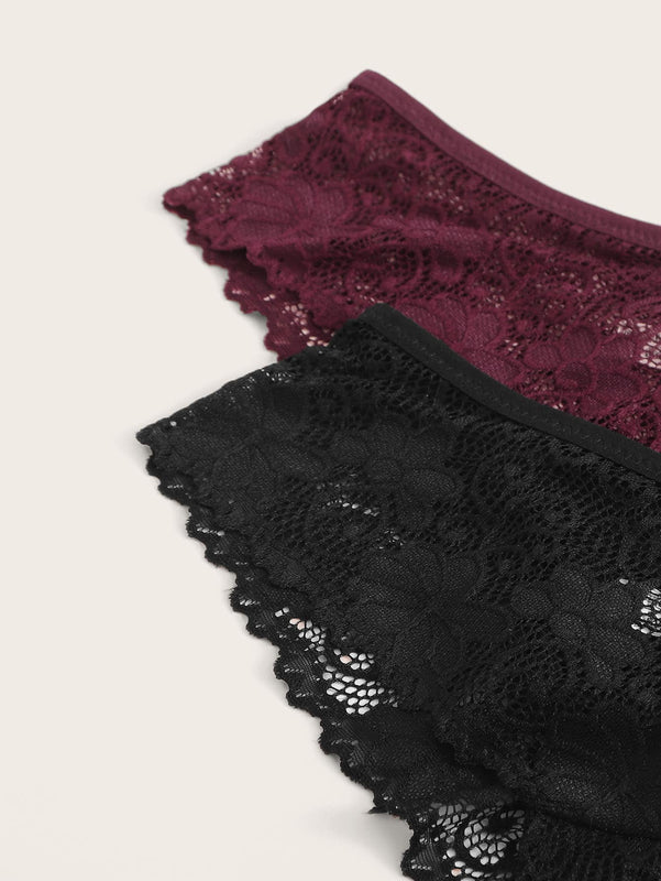 Set de bragas con encaje floral 3 paquetes