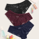 Set de bragas con encaje floral 3 paquetes