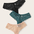 Set de bragas con encaje floral 3 paquetes