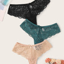 Set de bragas con encaje floral 3 paquetes