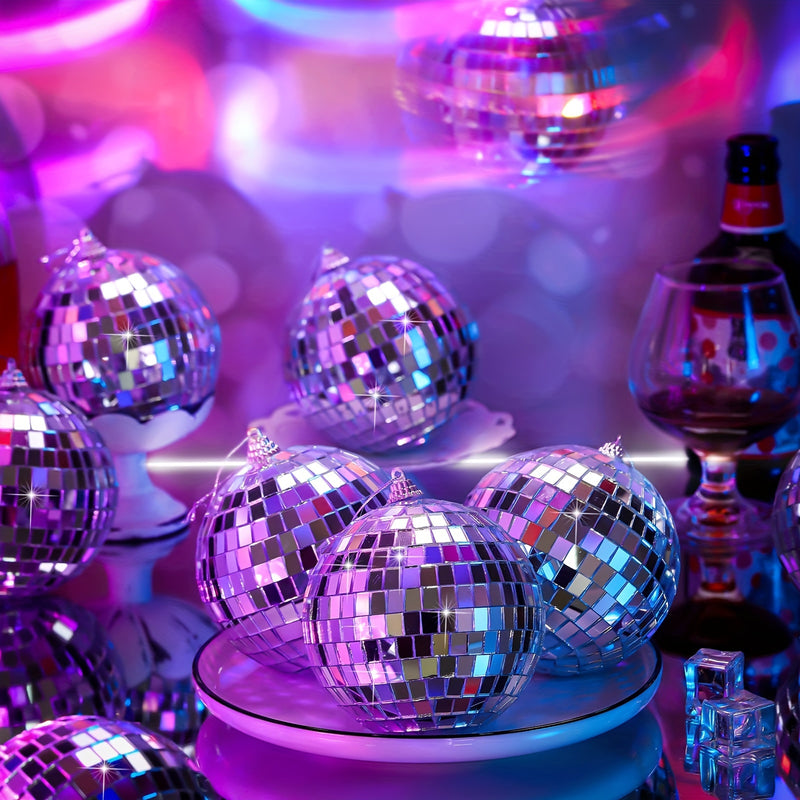 Esfera de vidrio decorativa de 4 pulgadas para fiestas, bodas - Diseño de suspensión no eléctrico adecuado para DJs, clubes, quinceañeras, decoraciones de Navidad, Halloween, Día de San Patricio (Paquete de 1)