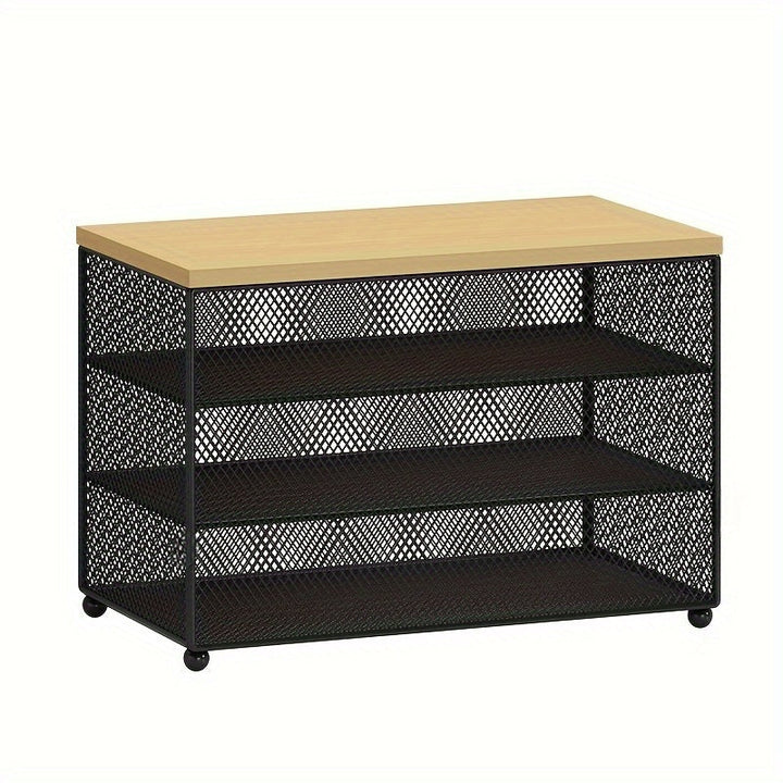 Estante de almacenamiento de cocina de metal negro de 3 niveles con cubierta de malla - Organizador de capas múltiples para sobras, platos, tazas y utensilios - Organizador de encimera que ahorra espacio para uso doméstico y restaurante, organizadores y