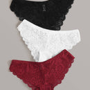 Set de bragas con encaje floral 3 paquetes