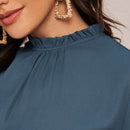 Clasi Top de manga farol de cuello fruncido