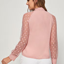 Prive Top de manga raglan de malla de cuello con cordon