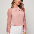Prive Top de manga raglan de malla de cuello con cordon