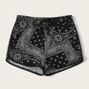 EZwear Shorts delfin con estampado de paisley de cintura con cordon