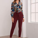 Prive Pantalones con cinturon con bolsillo oblicuo con costura delantera