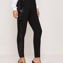 Prive leggings deportivos informales, sin costuras, de cintura alta, con parches brillantes, para mujeres para hacer ejercicio y estar en forma