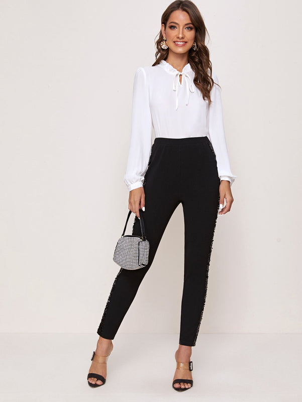 Prive Pantalones ajustados cortos panel con lentejuelas