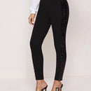 Prive Pantalones ajustados cortos panel con lentejuelas