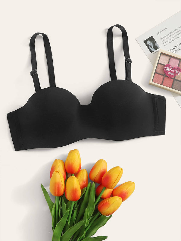 Sujetador demi con tira ajustable unicolor