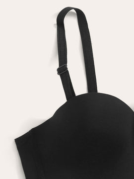 Sujetador demi con tira ajustable unicolor