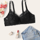 Sujetador Lencero Con Encaje Floral Y Tirantes Ajustables
