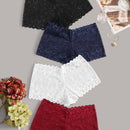 4 paquetes set de bragas de cintura alta con encaje floral