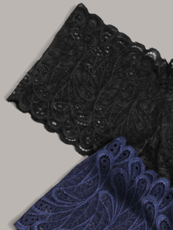 4 paquetes set de bragas de cintura alta con encaje floral